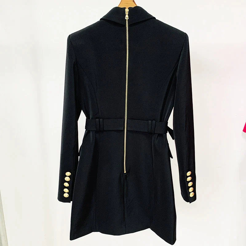 CALORA_ Balentié | Dubbelzijdige Blazer Jurk met Gouden Knopen