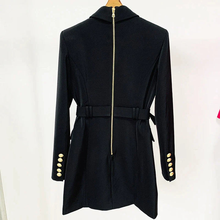 CALORA_ Balentié | Dubbelzijdige Blazer Jurk met Gouden Knopen