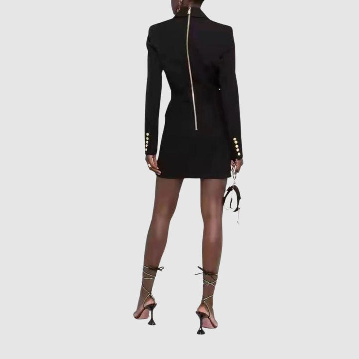 CALORA_ Balentié | Dubbelzijdige Blazer Jurk met Gouden Knopen