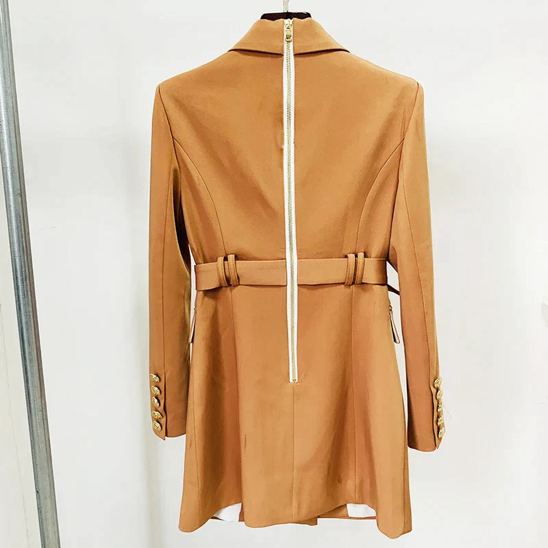 CALORA_ Balentié | Dubbelzijdige Blazer Jurk met Gouden Knopen