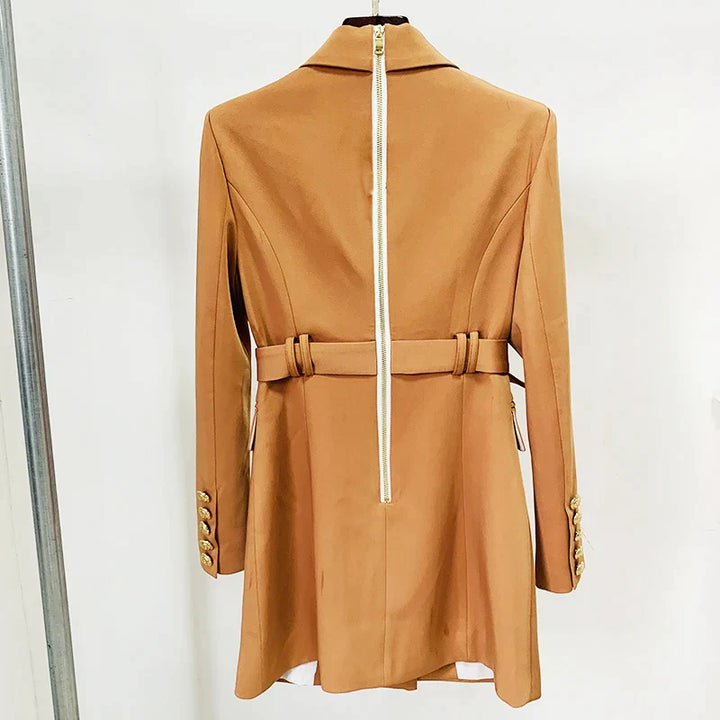CALORA_ Balentié | Dubbelzijdige Blazer Jurk met Gouden Knopen