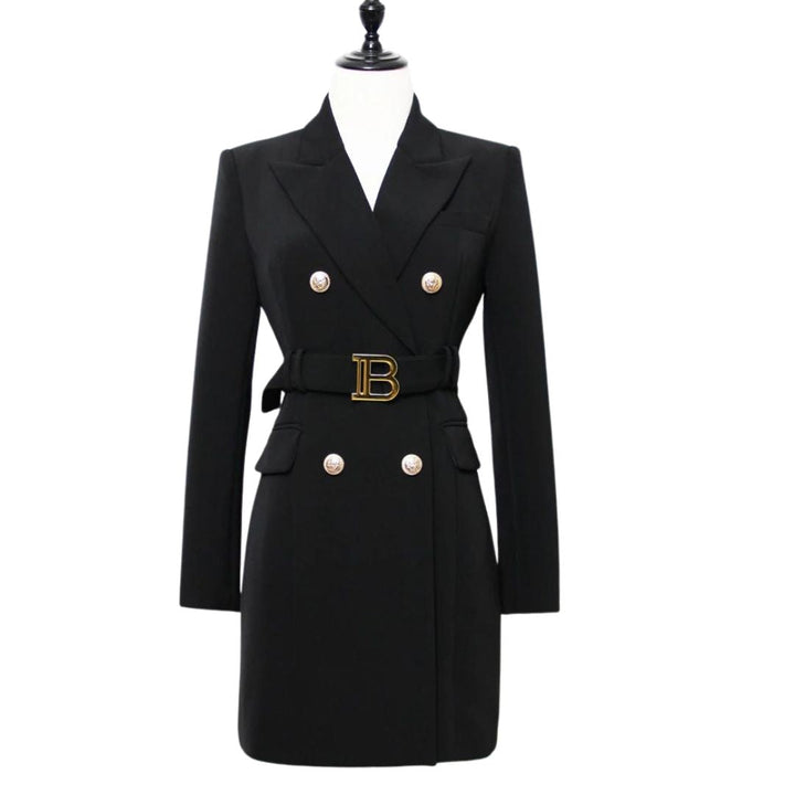 CALORA_ Balentié | Dubbelzijdige Blazer Jurk met Gouden Knopen