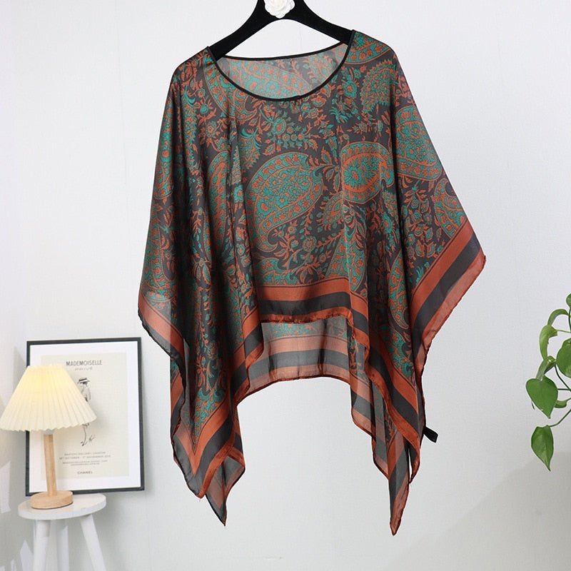 Barbula | Uv Kimono Bikini Cover up-Zwemkleding-Calora-Zwart Oranje Groen-Calora