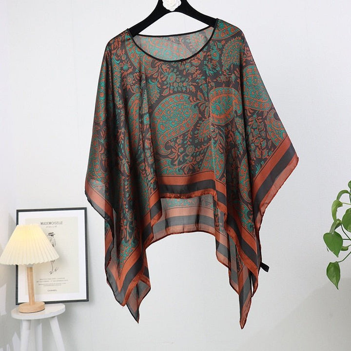 Barbula | Uv Kimono Bikini Cover up-Zwemkleding-Calora-Zwart Oranje Groen-Calora