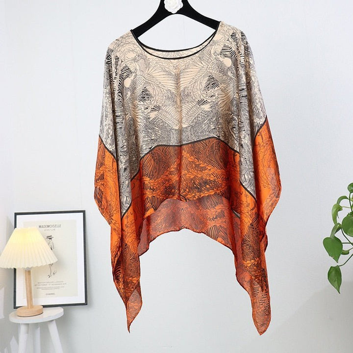 Barbula | Uv Kimono Bikini Cover up-Zwemkleding-Calora-Zwart Wit Oranje-Calora