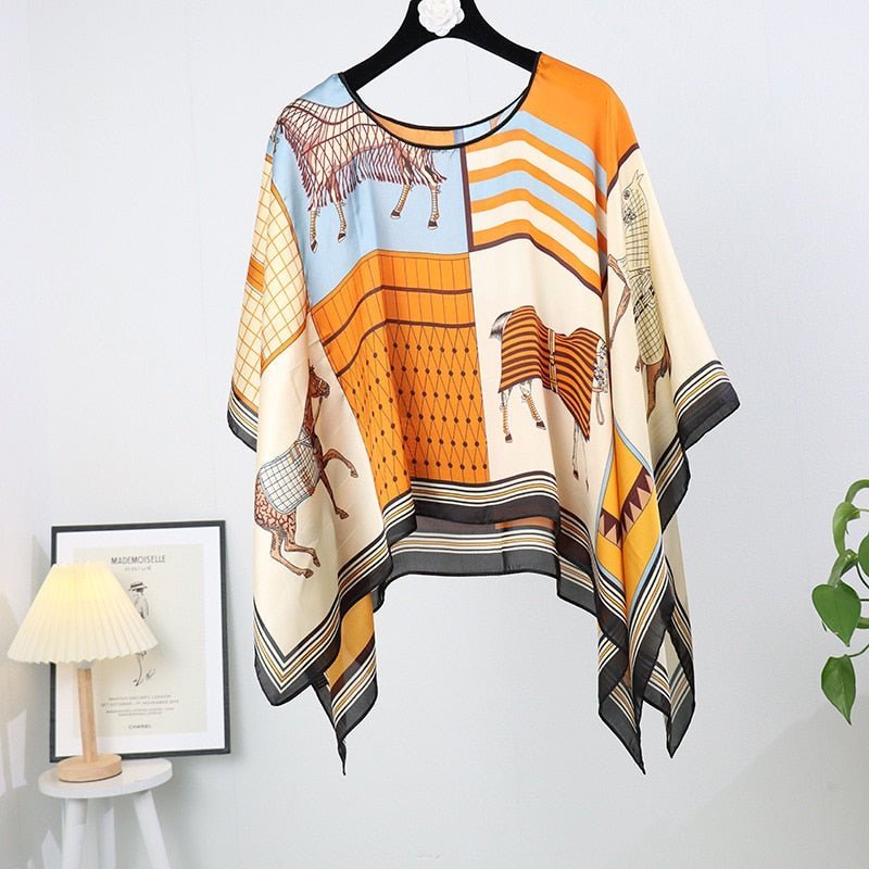 Barbula | Uv Kimono Bikini Cover up-Zwemkleding-Calora-Zwart Wit Oranje-Calora