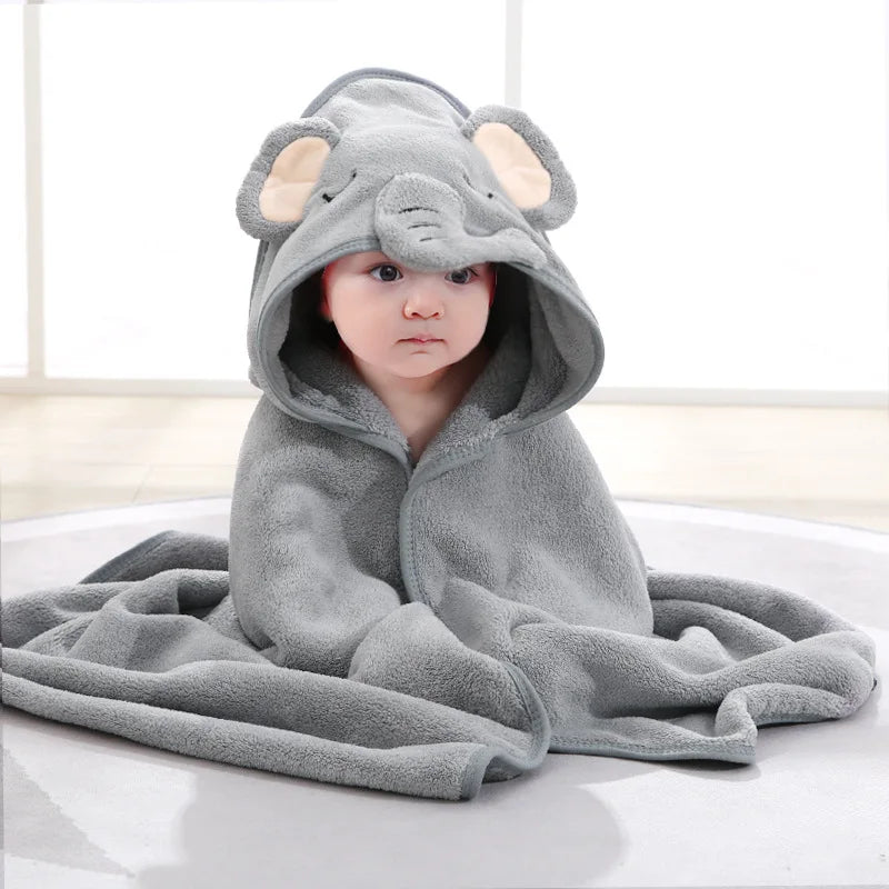 Bartje | Schattige Baby Handdoek badjas-Baby Kleding-Calora-Grijs - olifant-Calora