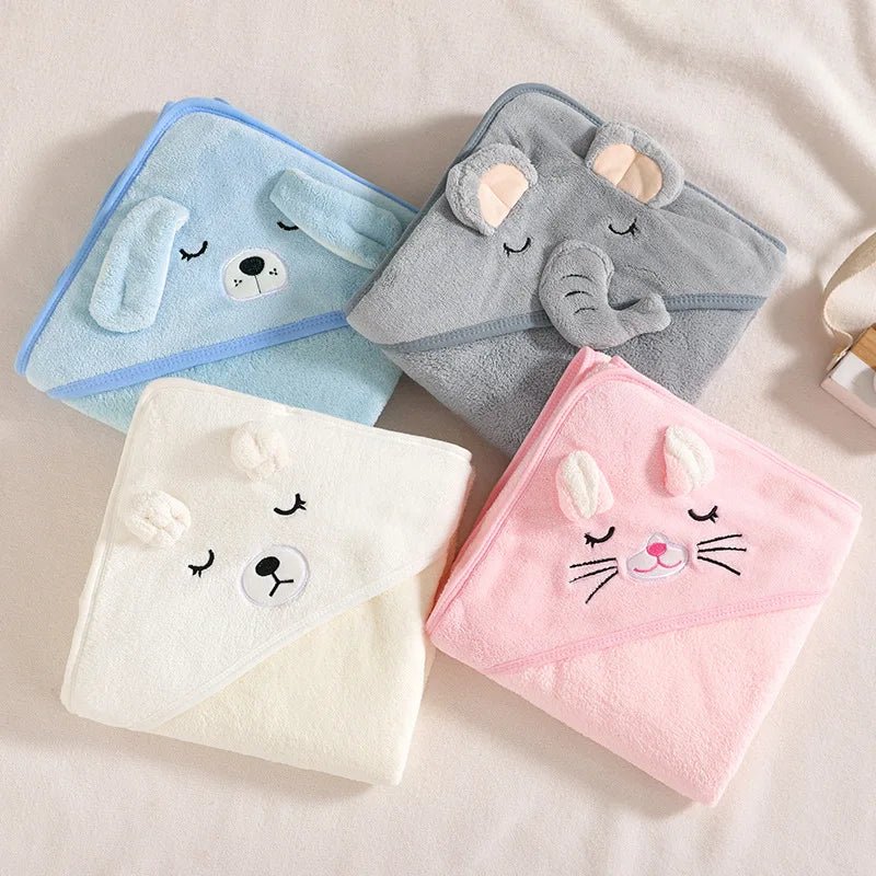 Bartje | Schattige Baby Handdoek badjas-Baby Kleding-Calora-Roze - kat-Calora