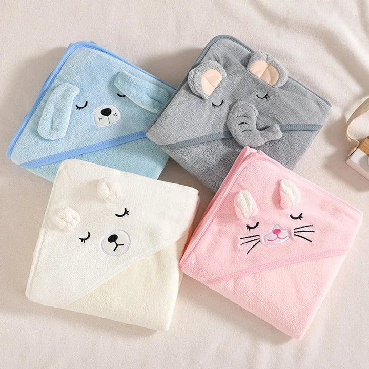 Bartje | Schattige Baby Handdoek badjas-Baby Kleding-Calora-Roze - kat-Calora