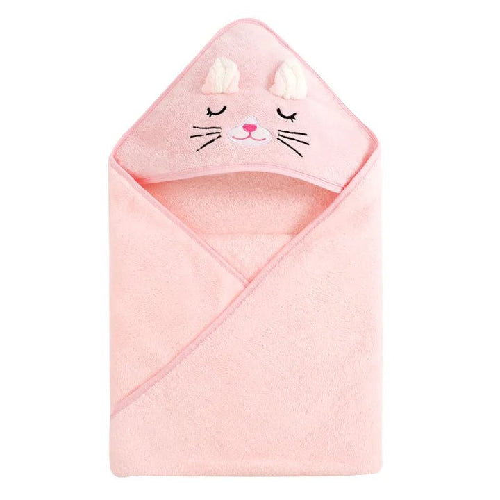 Bartje | Schattige Baby Handdoek badjas-Baby Kleding-Calora-Roze - kat-Calora