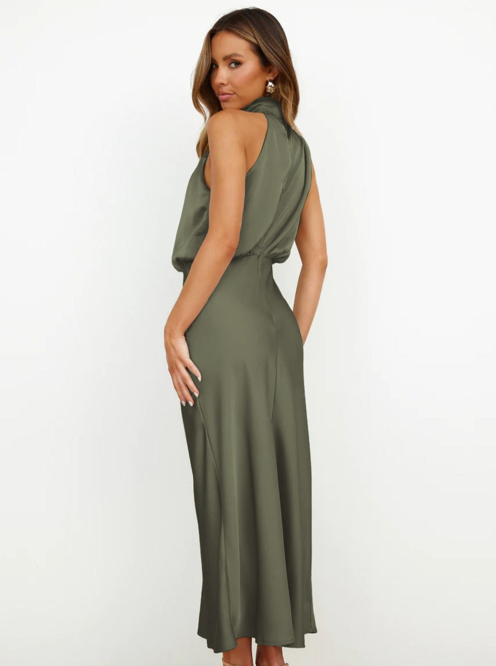 Begoña | Elegante groene halternekjurk-Zomer Jurken-Calora-S-Calora