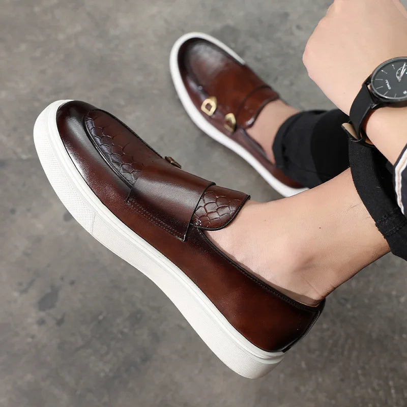 CALORA_ Belari | Tijdloze instap Loafers met krokodillenleer