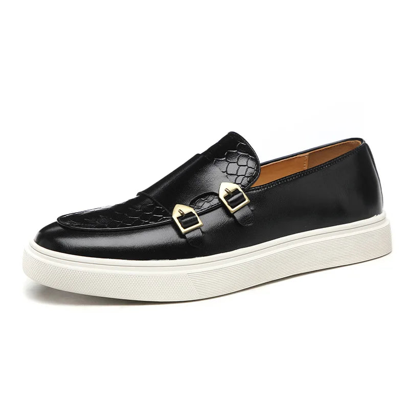 CALORA_ Belari | Tijdloze instap Loafers met krokodillenleer