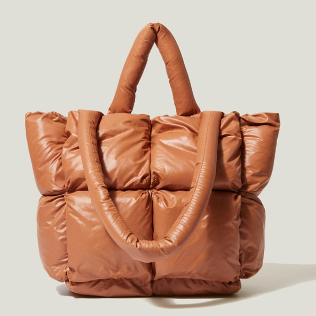 Belino - Luxe Puffer Dames Handtas-Handtassen-Calora-Bruin-Calora