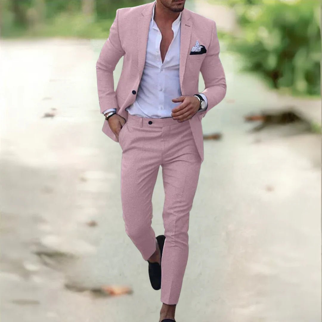 Belissimo | Stijlvol heren Pak-Sets & Pakken-Calora-Roze-M (46)-Calora