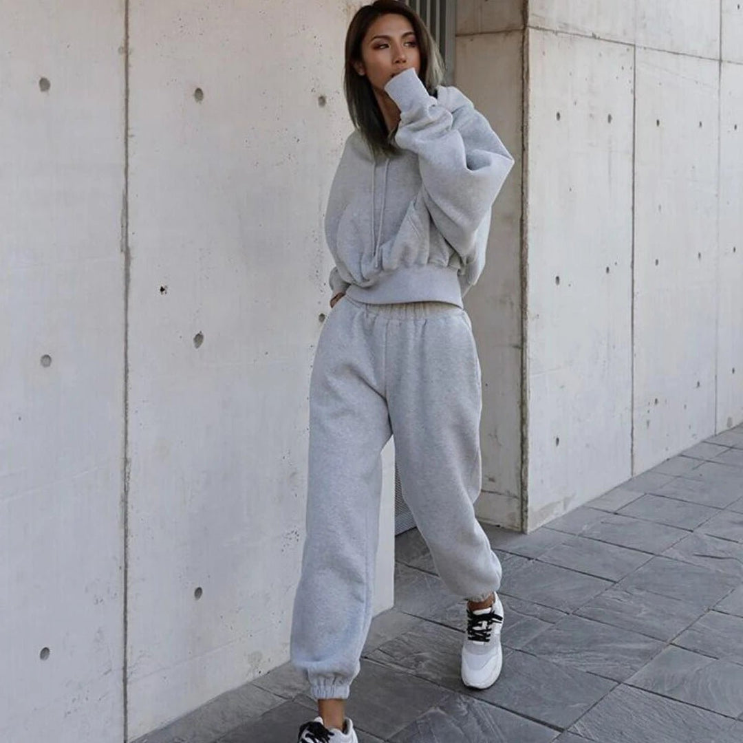 Belladonna | Comfy Hoodie Joggingspak-Sportkleding & Accessoires-Calora-Bruin-S-Calora