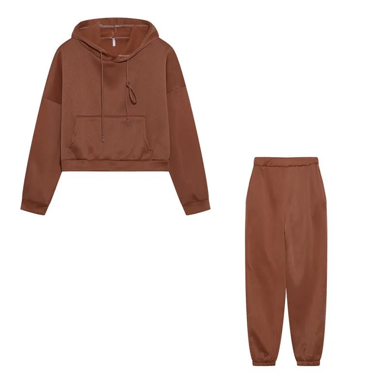 Belladonna | Comfy Hoodie Joggingspak-Sportkleding & Accessoires-Calora-Bruin-S-Calora