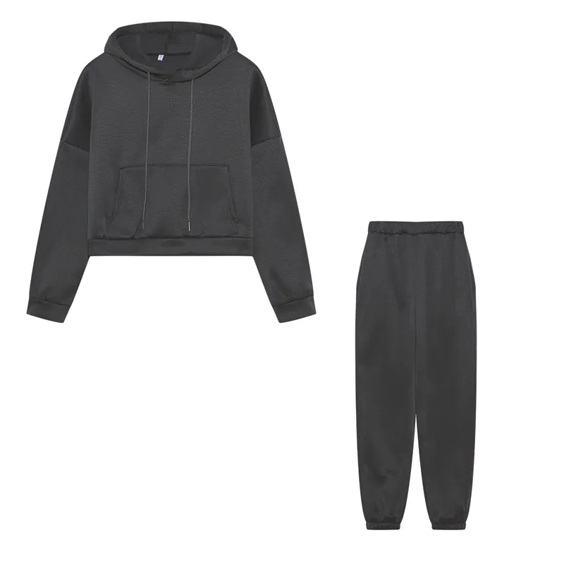 Belladonna | Comfy Hoodie Joggingspak-Sportkleding & Accessoires-Calora-Donkergrijs-S-Calora