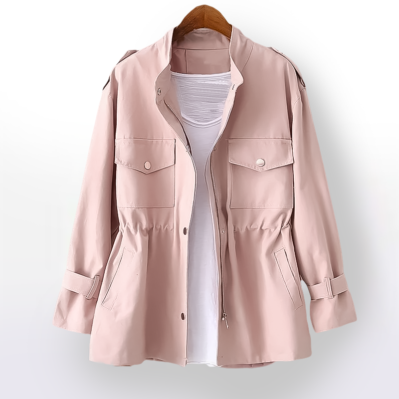 Bellandi | Middellange Trenchcoat met rits-Zomer Jassen-Calora-Roze-S-Calora