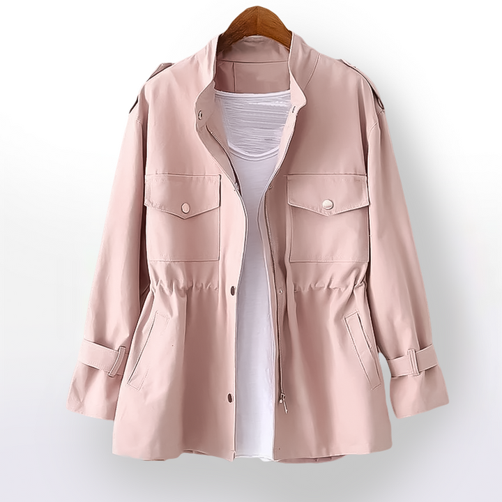 Bellandi | Middellange Trenchcoat met rits-Zomer Jassen-Calora-Roze-S-Calora