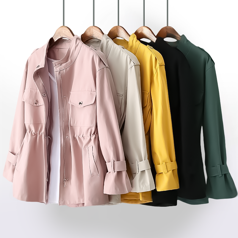 Bellandi | Middellange Trenchcoat met rits-Zomer Jassen-Calora-Wit-S-Calora