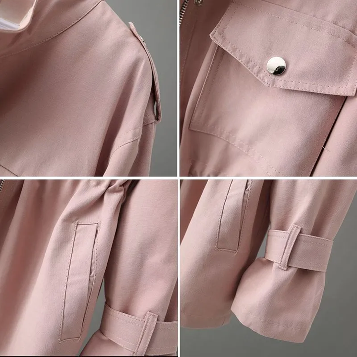 Bellandi | Middellange Trenchcoat met rits-Zomer Jassen-Calora-Wit-S-Calora