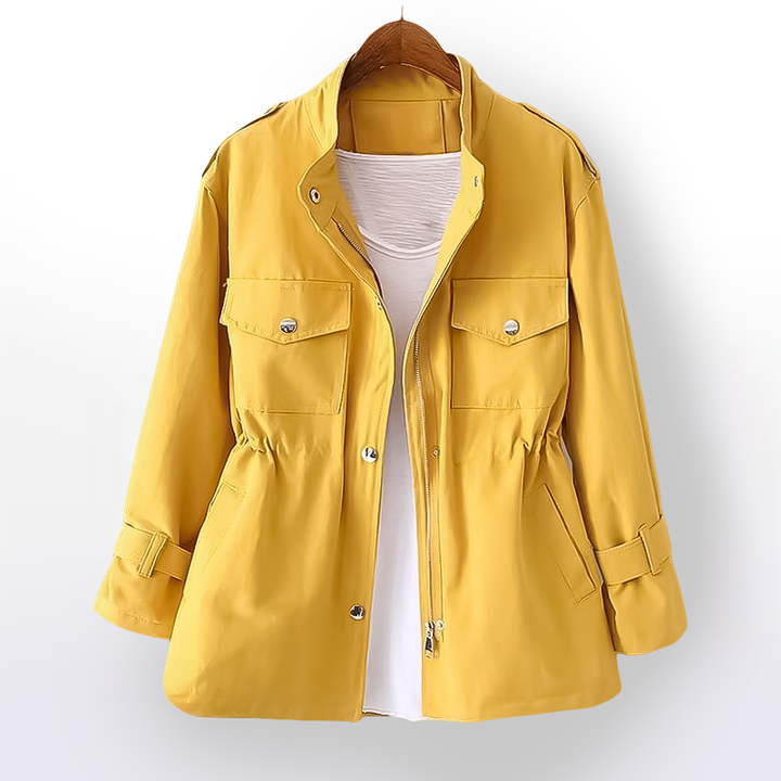Bellandi | Middellange Trenchcoat met rits-Zomer Jassen-Calora-Wit-S-Calora