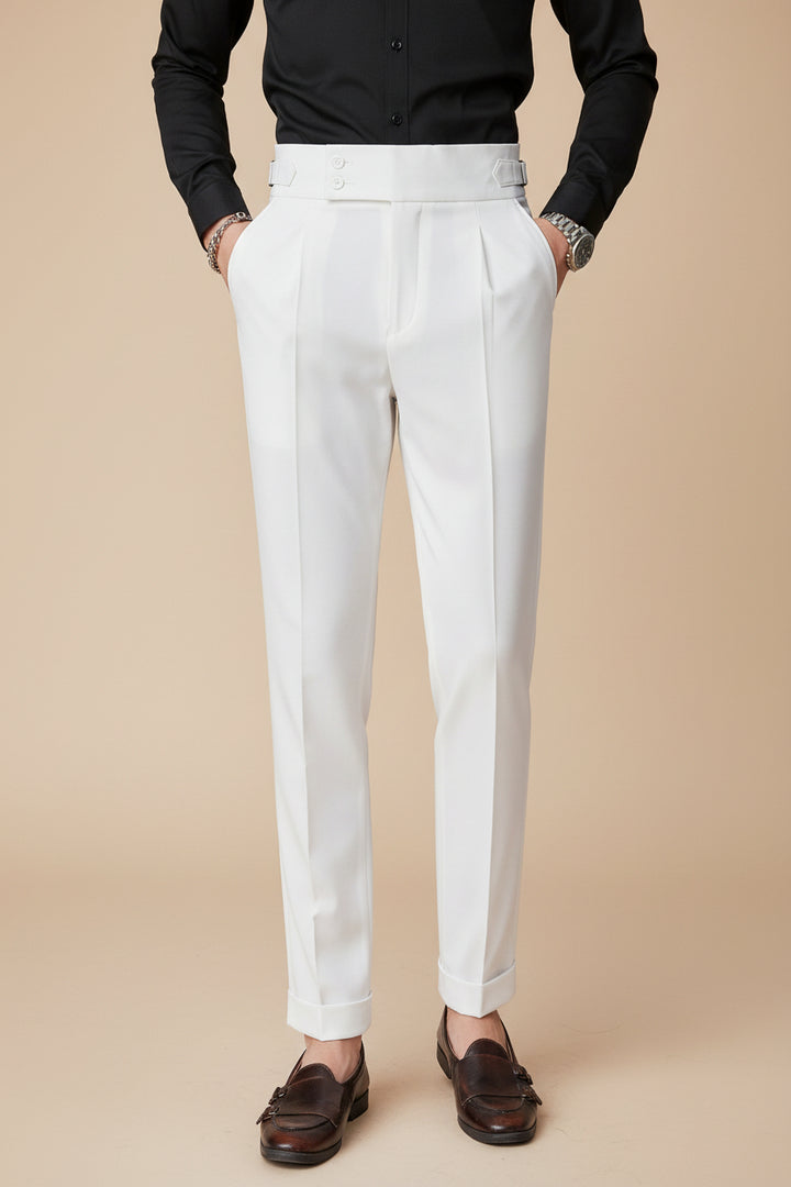 Bianchelli | Stijlvolle Slim Fit Pantalon-Pantalons-Calora-Wit-30-Calora