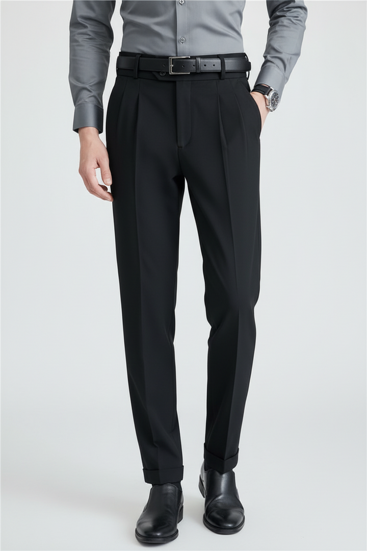 Bianchelli | Stijlvolle Slim Fit Pantalon-Pantalons-Calora-Zwart-30-Calora