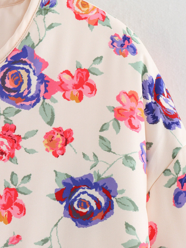 CALORA_ Bloemenprint Jas voor Vrouwen - Lichtgewicht en Stijlvol