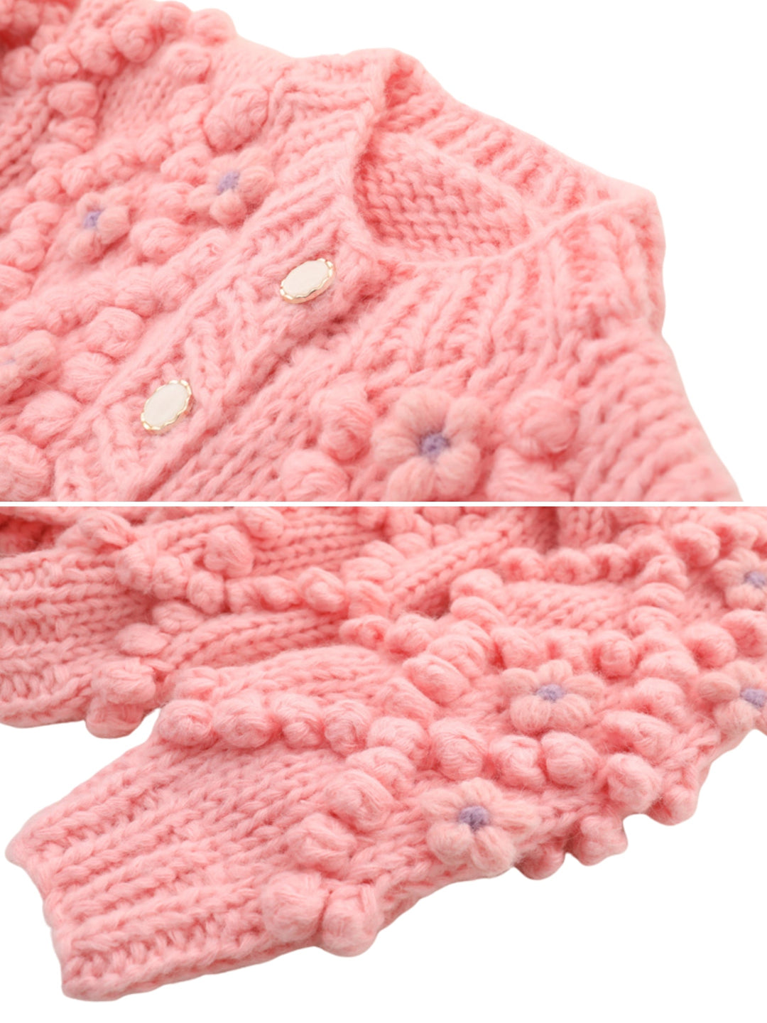 CALORA_ Bloemige Gebreide Cardigan voor Herfst en Winter