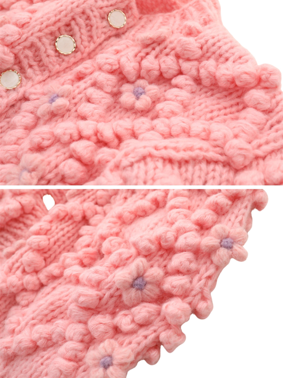 CALORA_ Bloemige Gebreide Cardigan voor Herfst en Winter