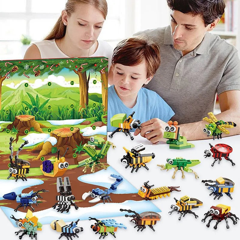 Blokken Bouwset | Kerst Advent Kalender Speelgoed voor Kinderen-Elektronica/Gadgets-Calora-Dieren-Calora
