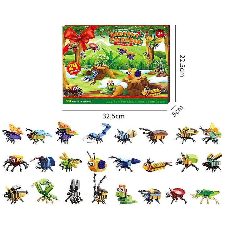 Blokken Bouwset | Kerst Advent Kalender Speelgoed voor Kinderen-Elektronica/Gadgets-Calora-Insecten-Calora