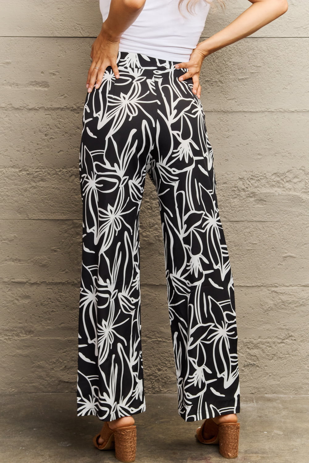 Boemenprint wijde lange broek-Wijde Broeken-Calora-Bloemen-S-Calora