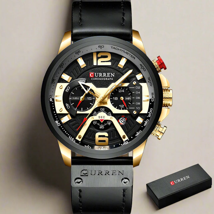 CALORA_ Boostiq – Luxe Militair Leren Horloge Voor Heren