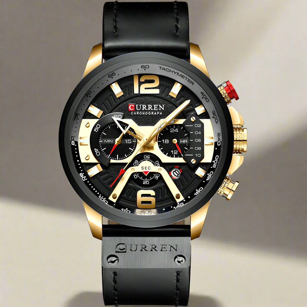 CALORA_ Boostiq – Luxe Militair Leren Horloge Voor Heren