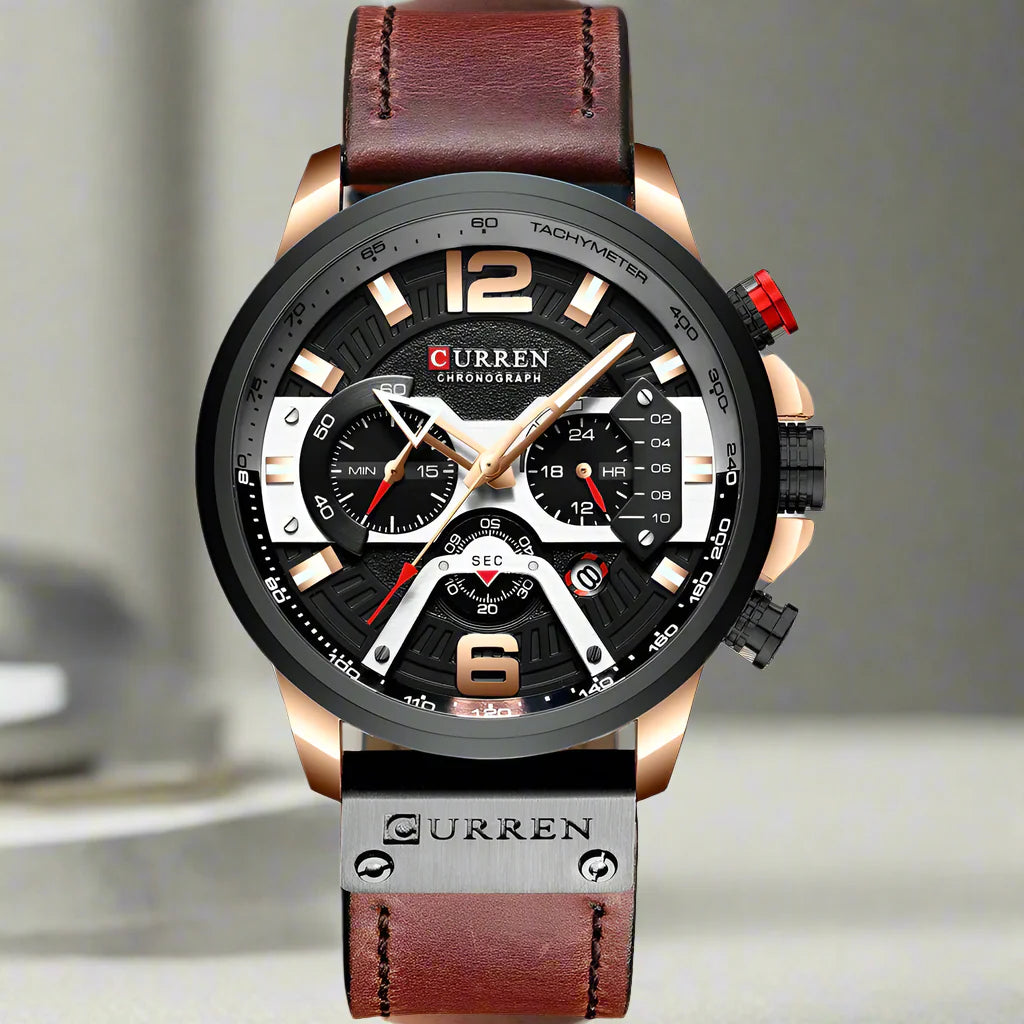 CALORA_ Boostiq – Luxe Militair Leren Horloge Voor Heren