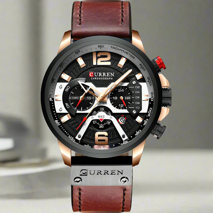 CALORA_ Boostiq – Luxe Militair Leren Horloge Voor Heren