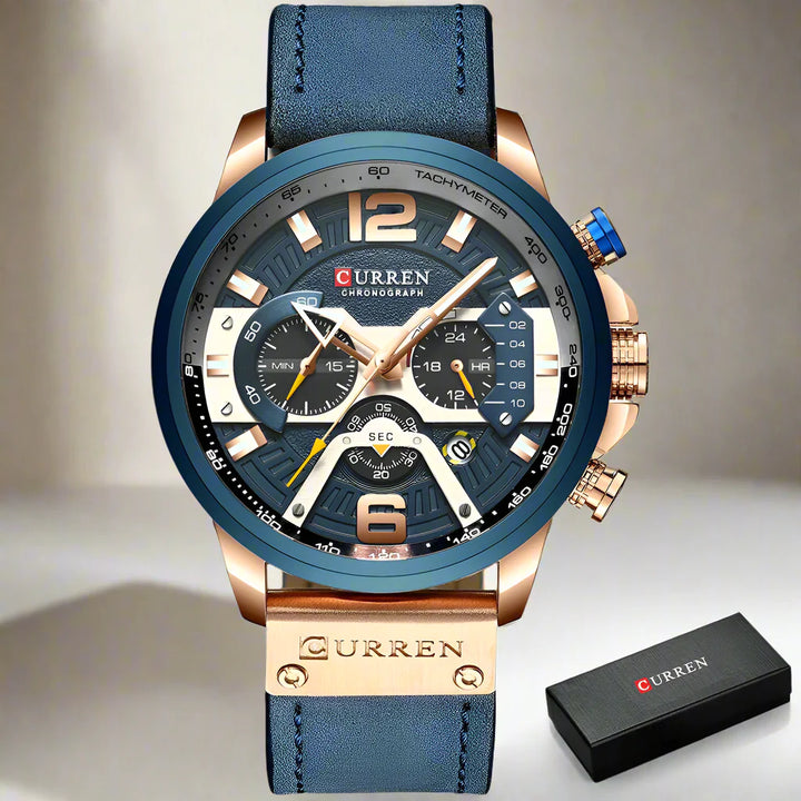 CALORA_ Boostiq – Luxe Militair Leren Horloge Voor Heren