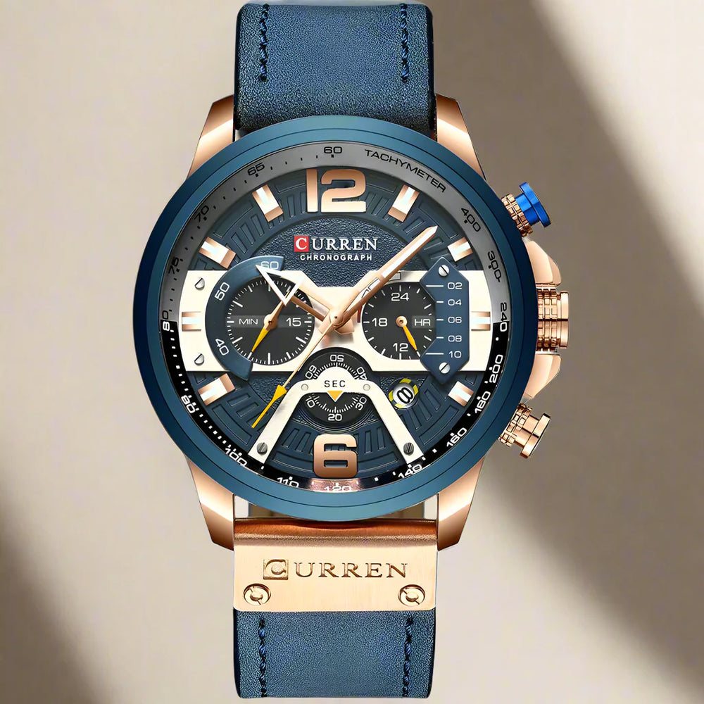 CALORA_ Boostiq – Luxe Militair Leren Horloge Voor Heren