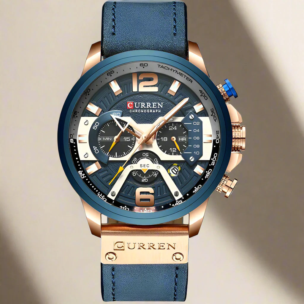 CALORA_ Boostiq – Luxe Militair Leren Horloge Voor Heren