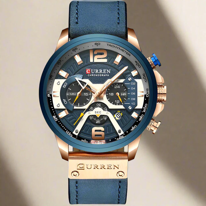 CALORA_ Boostiq – Luxe Militair Leren Horloge Voor Heren