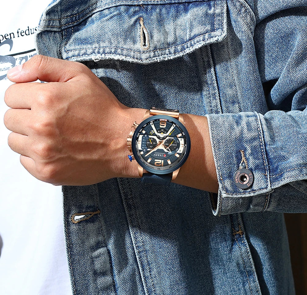 CALORA_ Boostiq – Luxe Militair Leren Horloge Voor Heren