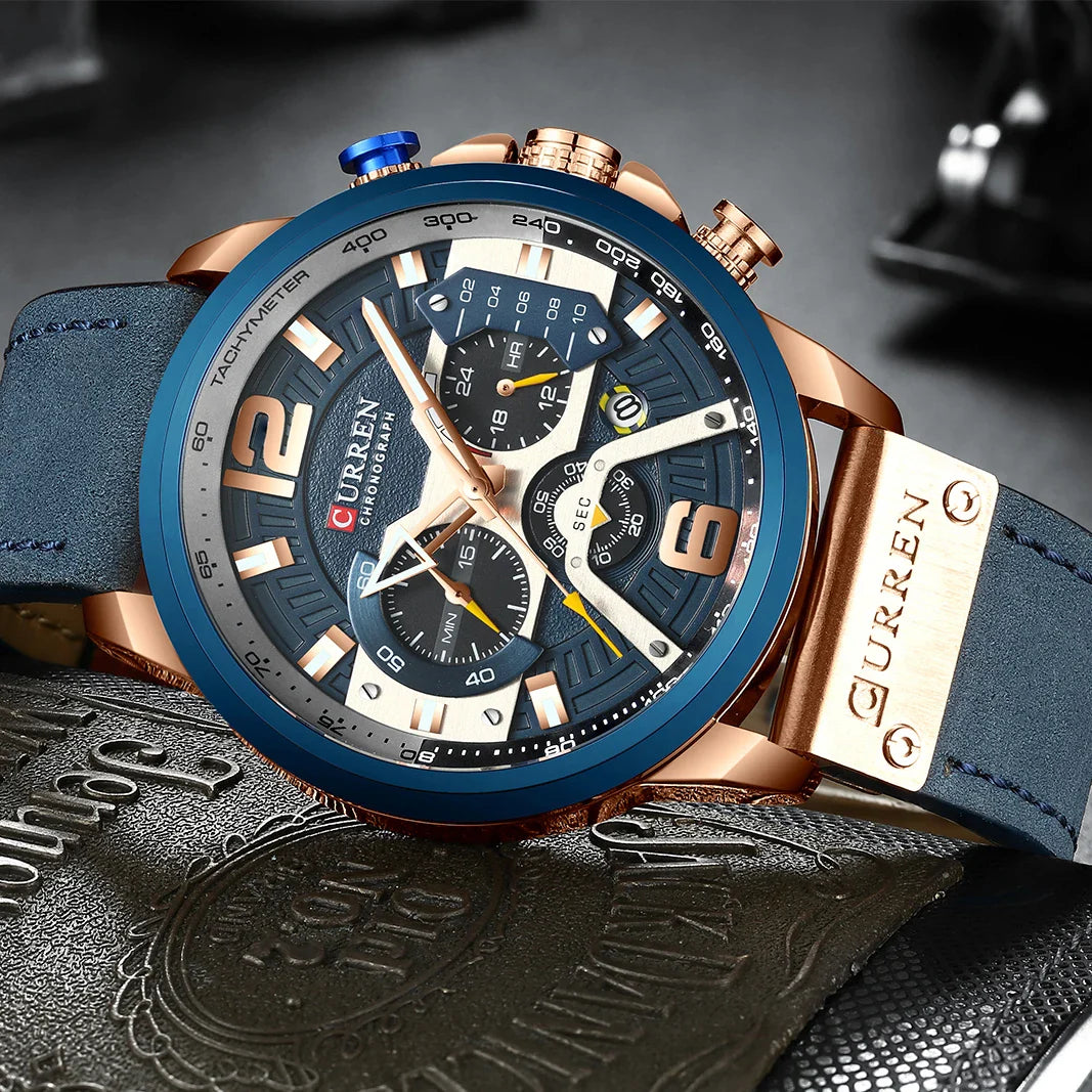 CALORA_ Boostiq – Luxe Militair Leren Horloge Voor Heren