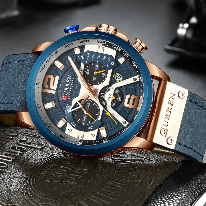CALORA_ Boostiq – Luxe Militair Leren Horloge Voor Heren