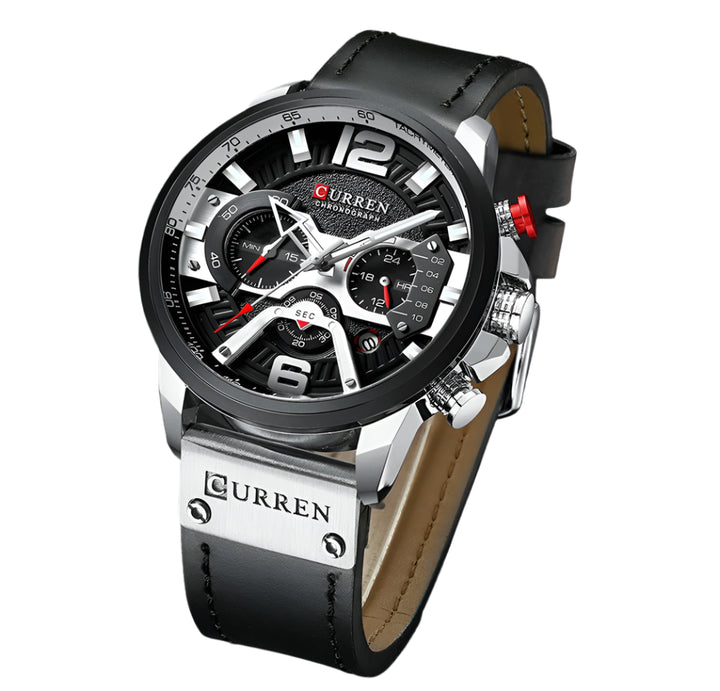CALORA_ Boostiq – Luxe Militair Leren Horloge Voor Heren