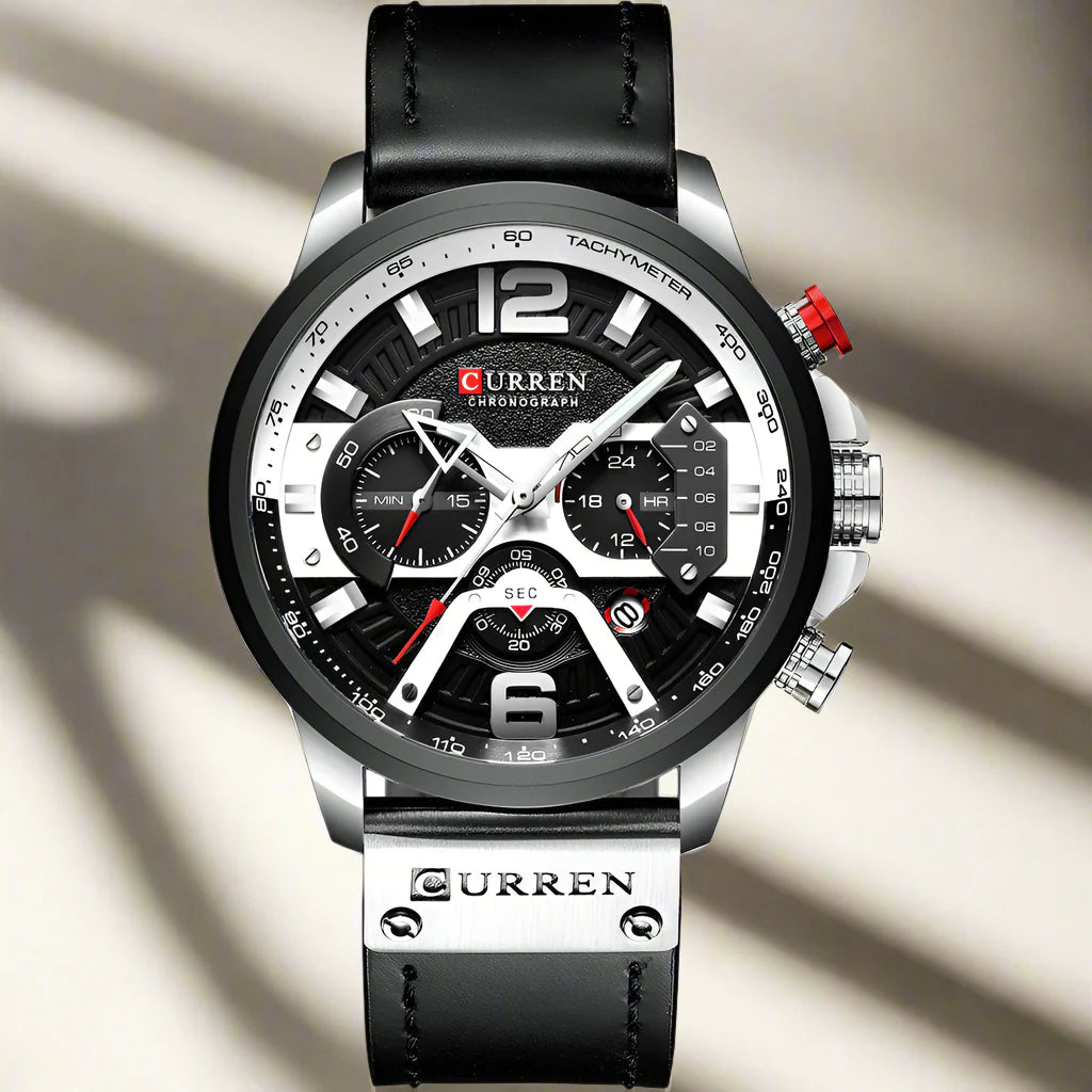 CALORA_ Boostiq – Luxe Militair Leren Horloge Voor Heren