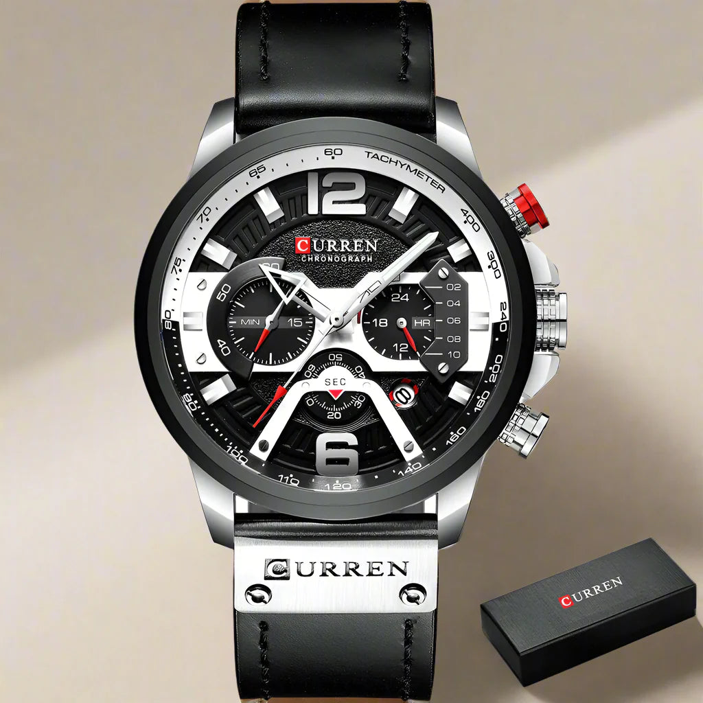 CALORA_ Boostiq – Luxe Militair Leren Horloge Voor Heren