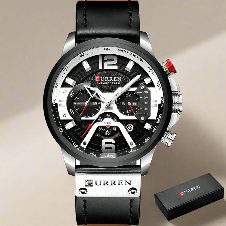 CALORA_ Boostiq – Luxe Militair Leren Horloge Voor Heren